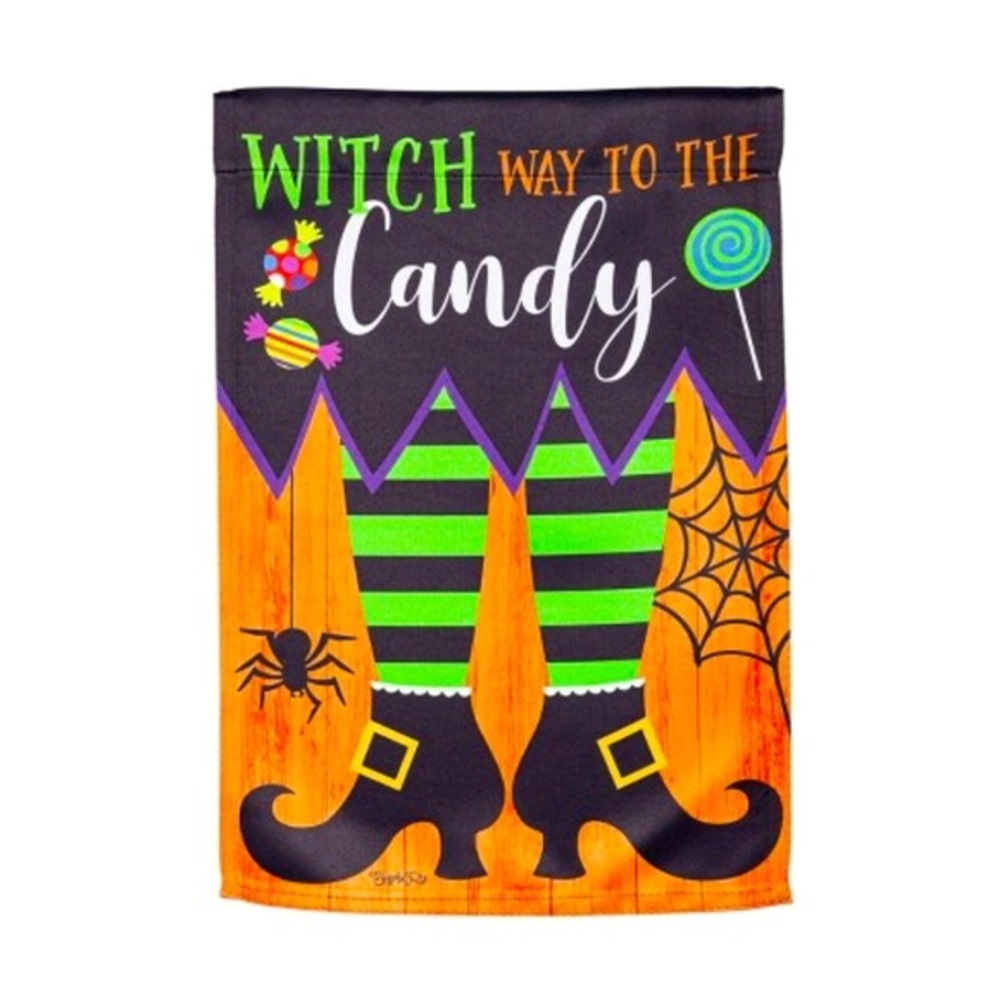 Halloween Evergreen decorative flag for yard landscaping‎ accent 12 1/2” x 18”